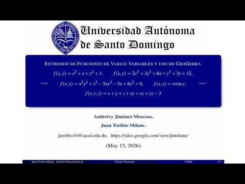 Extremos de Funciones de Varias Variables y uso de GeoGebra | Cálculo Vectorial.