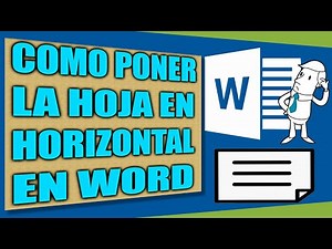 Como Poner la Hoja en HORIZONTAL en Word ✅
