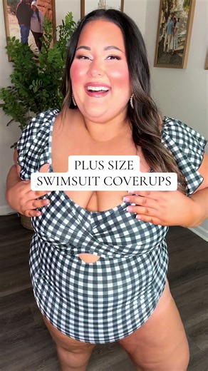 Plus size swimsuit coverups! ☀️💗I’m in the XXL or 18 in everything! Also LOVE the gingham swimsuit that I’m wearing!! It’s so comfortable and the flutter sleeve is such a girly touch!!! 😍🙌🏻