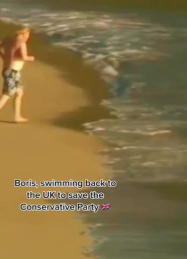 Boris, swimming back to the UK to save the Conservative Party 🇬🇧 #boris #borisjohnson #conservativeparty #toryparty #labourparty #labour #ukgovernment
