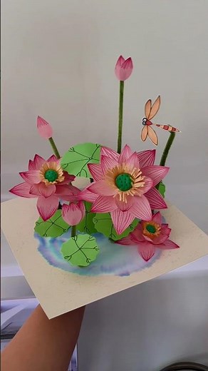 Easy 3D Lotus Pond Craft for Kindergarten Kids | Simple Summer Art Project