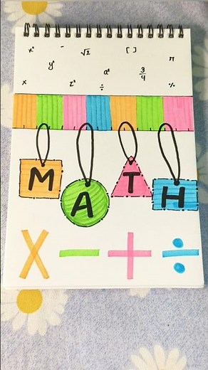 💗aesthetic front page Idea for project||MATH🌸#youtubeshorts #project #maths #frontpage #shorts #diy