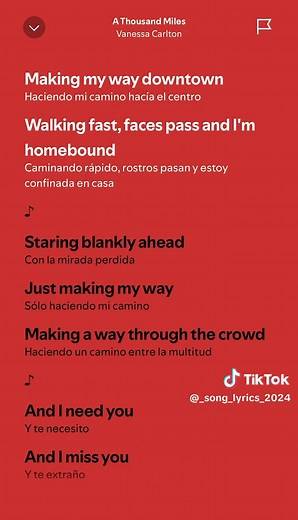 A Thousand Miles Lyrics by Vanessa Carlton