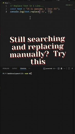 ✍️ Replace Text in 1 Line | Dev Ninja Moves 61 #shorts #coding #javascripttips
