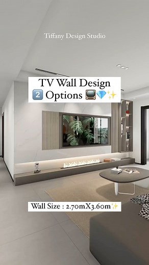 Tiffany design studio💎 | Option 1️⃣ or option 2️⃣ ? • • • #tiffanydesignstudio #tvwalldesign #livingroom | Instagram