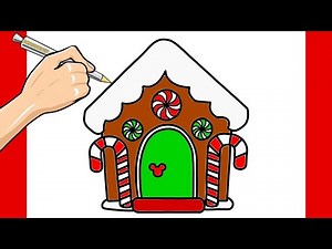 Easy Gingerbread House Drawing Tutorial for Beginners | Coloring a Gingerbread House | Step-by-Step
