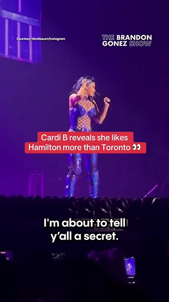 After performing back-to-back shows in Toronto and Hamilton, Cardi B crowned Hamilton the better city during her ‘Little Miss Drama’ tour. Are you surprised? 😅🎶 #CardiB #LittleMissDramaTour #Canada #Fans