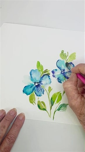 Wait… This is SO Easy?! 🌸 Watercolor Blue Floral for Beginners