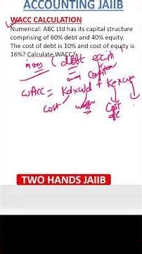 WACC CALCULATION MEMEORY BASED NUMERICAL ACCOUNTING I TWO HANDS JAIIB