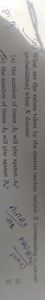 Q1) What are the values taken by the discrete random variable X... | Filo