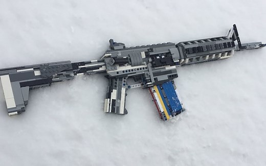 【搬运】半自动AR-15及参考机械原理 Working Lego AR-15 (Semi-Auto Brickshooter)