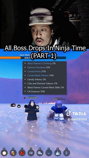 All Boss Drops in Ninja Time: Naruto Roblox Adventure