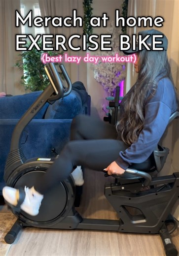 At home workout with the MERACH Recumbent Exercise Bike! 🔥🔥🔥 the best lazy day workout!! 🚴‍♀️✨ #exercise #bike #workout #exercisebike #fitnes