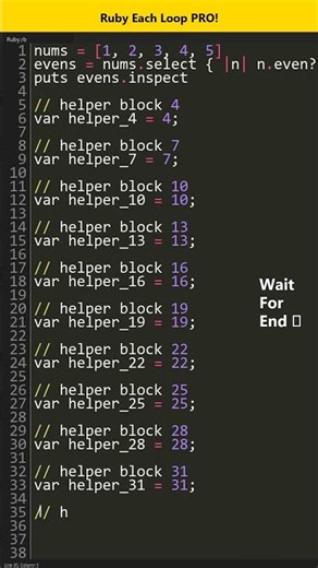 Ruby: Ruby Each Loop PRO | CodeShorts #Shorts