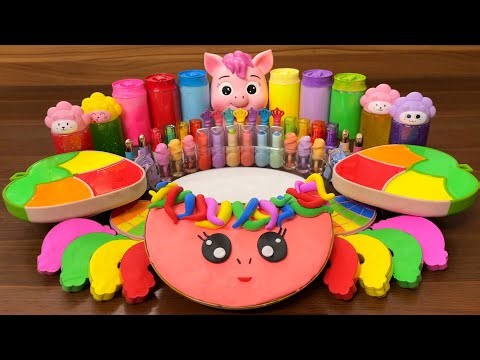 Slime Mixing Makeup & Clay: Rainbow Glossy ASMR | Satisfying!