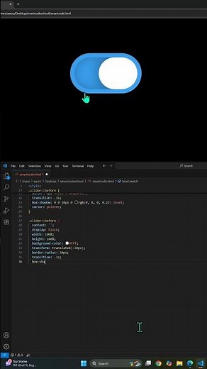 Toggle Button Animation Using HTML & CSS | CSS Switch Effect Tutorial | #coding #html