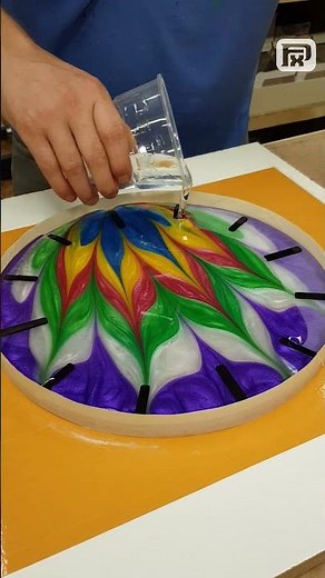 Abstract Design | Incredible Resin Wall Clock 🌈Handmade Epoxy Art #art #resinclock #fxpart #shorts