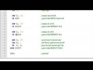 Binary to decimal :8086 programming