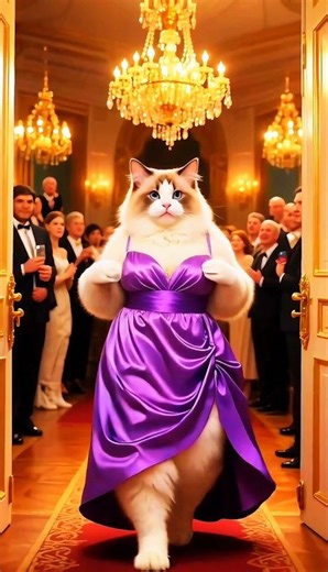 🥀Mama Cat received an invitation to a grand evening ball 🎀#catstory