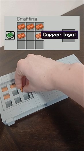 Crafting A Copper Helmet From Minecraft Out Of Lego #minecraft #lego #shorts #legominecraft