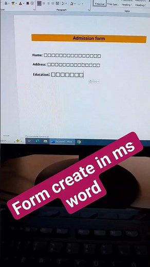 Form create in ms word