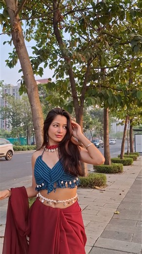 macrame top with saree,fusion look #fashion #trendingshorts #trending #macrame #ytshorts #trend #yt