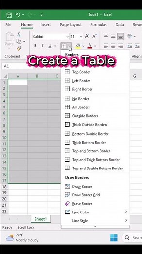 Create a Table | Microsoft Excel for beginners - Part 12 #excel #exceltips #exceltutorial #excelhack
