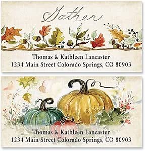 Colorful Images Harvest Meadows Deluxe Personalized Return Address Labels, Art by Susan Winget (2 Designs) - Set of 144, Large Self-Adhesive Stickers, 1 1/8" x 2 1/4"