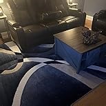 2305 Geometric Abstract Blue 8x10 Area Rugs for Living Room