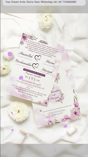 Floral Elegance Wedding Invitation Card | Customizable Elegant Dawoodi Bohra Design