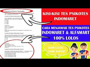 Contoh Soal Dan Cara Menjawab Tes Psikotes Indomaret & Alfamart - Soal Cerita Matematika