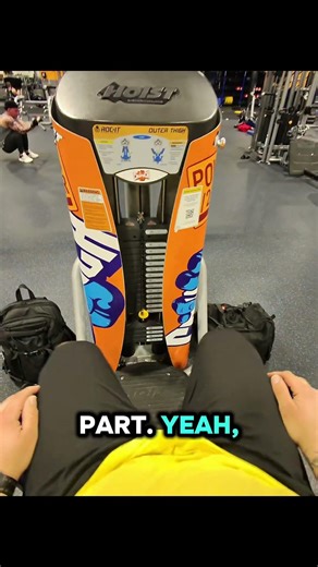 Outer thigh machine… don’t skip it. Burns like crazy, but that’s how the legs grow. 🔥💪