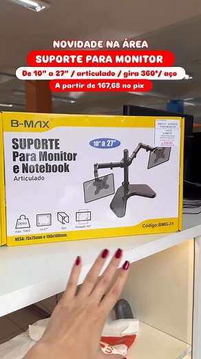 Shop Solutions Distribuidora Atacado - Shopee Física🔥🤑 on Instagram: "Suporte Articulado para Monitor 😱 com capacidade p até 10 Kg + rotação 360°✅ Boraaa q aq 1 peça no pix já é atacado 🤑🔥 * Preços Válidos por 7 Dias a partir da publicação! Visite-nos: Loja Shop Solutions Rua Saldanha Marinho 567, Centro📍 Loja Shop Solutions Avenida Floriano Peixoto 231, Centro📍 ou se preferir pesquise no Waze ou Google Maps por “loja Cell Solutions” ou “Shop Solutions” Nosso horário é: Segunda a Sexta 8: