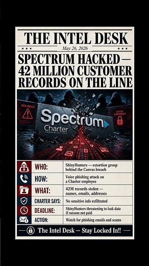 Spectrum Just Confirmed a Data Breach 🚨 ShinyHunters Is Back