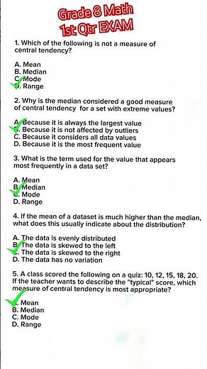 Grade 8 MATHEMATICS First Quarter Exam || Part 1