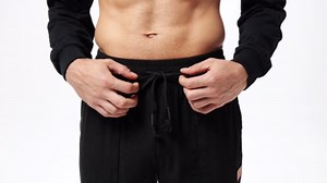 Taigaofy Mens Sweatpants Elastic Waist Drawstring Baggy Tapered Pants With Pockets Navy L