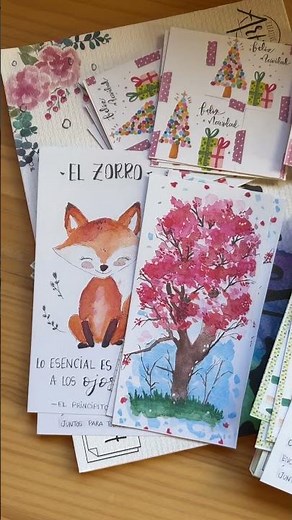 💌 Creando postales con acuarelas y dibujos #postales #postcard #acuarelas #watercolor
