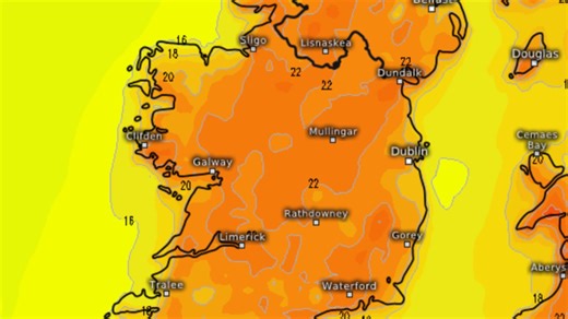 'Warm & dry weather' as temps hit 25C TODAY & Met Eireann pinpoint rain areas