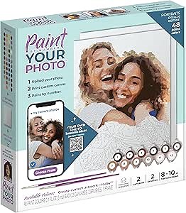 Paintable Pictures | Paint Your Photo by Number: Portraits Edition | Customizable Kit | Printable Canvas | Custom Paint by Number Technology