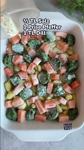 Gnocchi-Lachs-Auflauf mit Spinat - Familienkost Rezept #blitzrezept