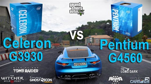 Celeron G3930 vs Pentium G4560 test in 7 games