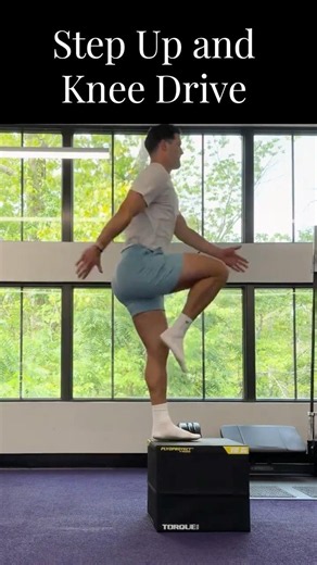 Second Flight of Stairs Slowing You Down? Try the Step Up and Knee Drive.