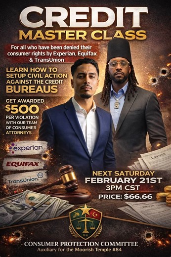 UNLIMITED CREDIT & CHALLENGE JURISDICTION | 🚨 CREDIT MASTER CLASS 🚨 They violated your consumer rights… now it’s time to enforce the law. If Experian, Equifax, or TransUnion ignored... | Instagram