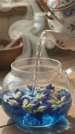 How to Make Magic Blue Tea 🦋☕ , Butterfly Pea Flower Tea Recipe #ghiblistyle
