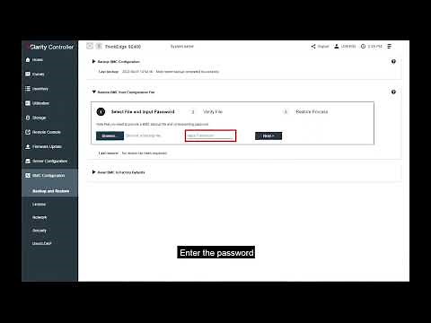 How to restore BMC configuration using Lenovo XClarity Controller