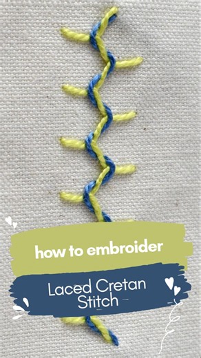 Laced Cretan Stitch in Minutes ✂️🧵 #Shorts