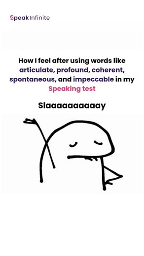 Speak Infinite | CELPIP | IELTS on Instagram: "When your CELPIP speaking answer suddenly sounds articulate, coherent, spontaneous, and impeccable 😌💅 That’s the confidence we train you for. Want to feel this slaaaay energy in your speaking test too? 👉 Follow SpeakInfinite for CELPIP tips, vocab, and real exam practice. #celpipspeaking #celpipmemes #ieltsmemes"