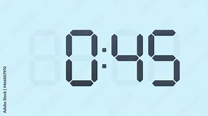 Digital Time Retro Display Series From 0 44 To 0 45 Exact Time Series Alarm Clock Front Camera Close Up Creative And Customizable Movie, Film, Video Asset