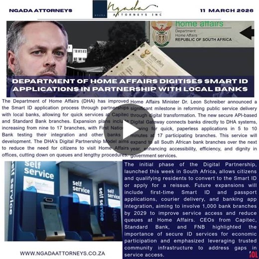 South Africa Smart ID Application Now Easier at Capitec and Standard Bank | Ngada Attorneys posted on the topic | LinkedIn