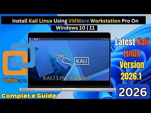 Install kali Linux Latest Version [ 2026.1] using VMWare Workstation Pro Free on Windows 11 | 10